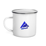 8KPeak Colorado Flag Uphill Skier Enamel Mug